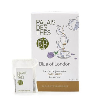 BLUE OF LONDON - Thé Noir Earl Grey Floral - PALAIS DES THÉS - 20 Mousselines - Thé Noir - PALAIS DES THES - Tuttifrutea.com