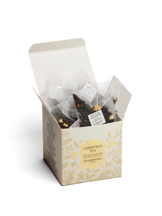 CHRISTMAS TEA | 25 Sachets Cristal | Thé noir Orange & Caramel | DAMMANN- Thé Noir Parfumé- DAMMANN FRÈRES-Tuttifrutea.com
