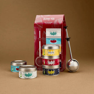 Coffret Kusmi Tea Les Iconiques Bio – 5 Miniatures de Thés en Vrac + Pince à Thé Premium - Thé - KUSMI TEA - Tuttifrutea.com