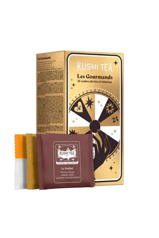 COFFRET LES GOURMANDS | 24 Sachets Mousseline | KUSMI TEA- Coffret- KUSMI TEA-Tuttifrutea.com