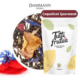 COQUELICOT GOURMAND | 200g | Thé noir Coquelicot, Biscuit et Amande | DAMMANN - Thé Noir - DAMMANN FRÈRES - Tuttifrutea.com