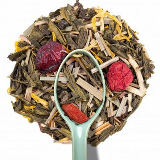 Sachet vrac 200g thé I'm Beautiful Alveus, mélange de thé vert, thé blanc, baies de goji, graines de chia et fleurs de sureau