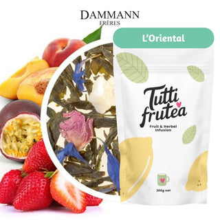 L'ORIENTAL | 200g | Thé vert Passion, Pêche de vigne et Fraise des bois | DAMMANN - Thé Vert - DAMMANN FRÈRES - Tuttifrutea.com