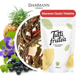 MACARON CASSIS VIOLETTE | 200g | Thé vert Macaron, Cassis et Violette | DAMMANN - Thé Vert - DAMMANN FRÈRES - Tuttifrutea.com