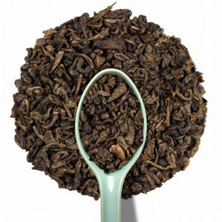 Thé vert vrac 200g Marrakesch Alveus, feuilles de thé Gunpowder bio et feuilles de menthe poivrée entière.