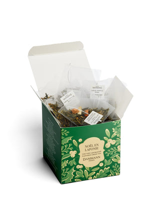 NOEL EN LAPONIE | 25 Sachets Cristal | Thé vert Cannelle & Baies Roses | DAMMANN- Thé Vert Parfumé- DAMMANN FRÈRES-Tuttifrutea.com