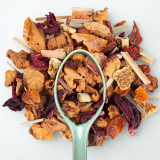 Sachet vrac 200g de l'infusion bio Passion Queen, mélange d'orange et fruit de la passion sans théine.