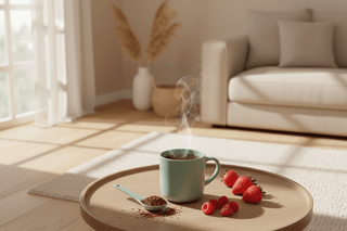 Sachet vrac 200g Rooibos Pour Toi et Moi Alveus, mélange de rooibos rouge, morceaux de fraises et framboises.