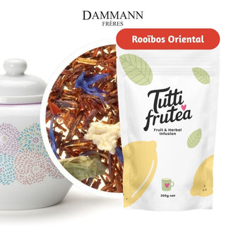 ROOIBOS ORIENTAL | 200g | Rooibos Passion, Pêche de vigne et Fraise des bois SANS THEINE | DAMMANN - Rooïbos - DAMMANN FRÈRES - Tuttifrutea.com
