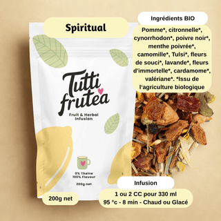 SPIRITUAL | 200g | Infusion BIO Nature | Sans théine - Infusion - TUTTI FRUTEA - Tuttifrutea.com