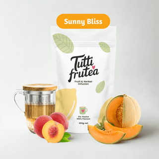 SUNNY BLISS | 200g | Infusion Melon & Pêche | Sans théine - Infusion - TUTTI FRUTEA - Tuttifrutea.com