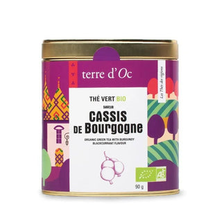THÉ VERT BIO CASSIS DE BOURGOGNE - TERRE D’OC - Boîte Métal 90g - Thé Vert - TERRE D'OC - Tuttifrutea.com