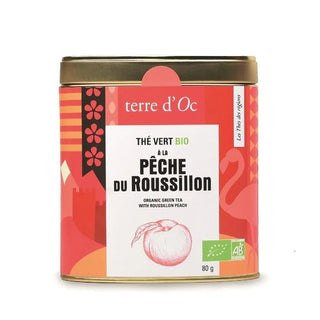 THÉ VERT BIO PÊCHE DU ROUSSILLON - TERRE D’OC - Boîte Métal 80g - Thé Vert - TERRE D'OC - Tuttifrutea.com