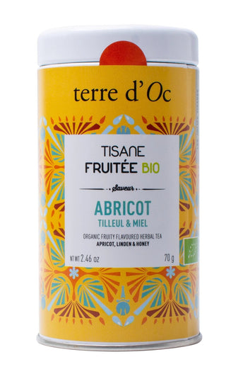 TISANE BIO ABRICOT, TILLEUL & MIEL - TERRE D’OC - Boîte Métal 70g - Tisane - TERRE D'OC - Tuttifrutea.com