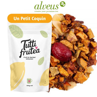 Sachet vrac 200g infusion Un Petit Coquin Alveus, mélange généreux de tranches de kiwi, canneberges et copeaux de coco.