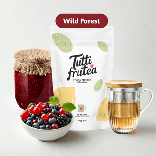 Sachet vrac 200g infusion bio Wild Forest, mélange riche en baies de sureau, myrtilles, mûres et fruits rouges.